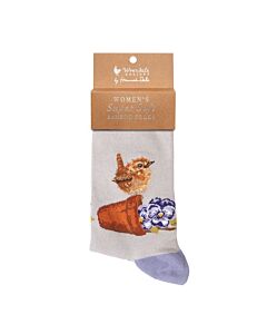Wrendale Designs 'Pottering About' Wren Socks